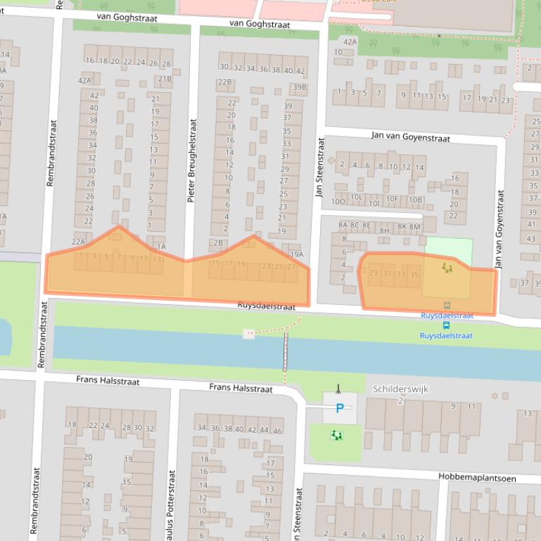 Kaart van postcodegebied 1701KJ.