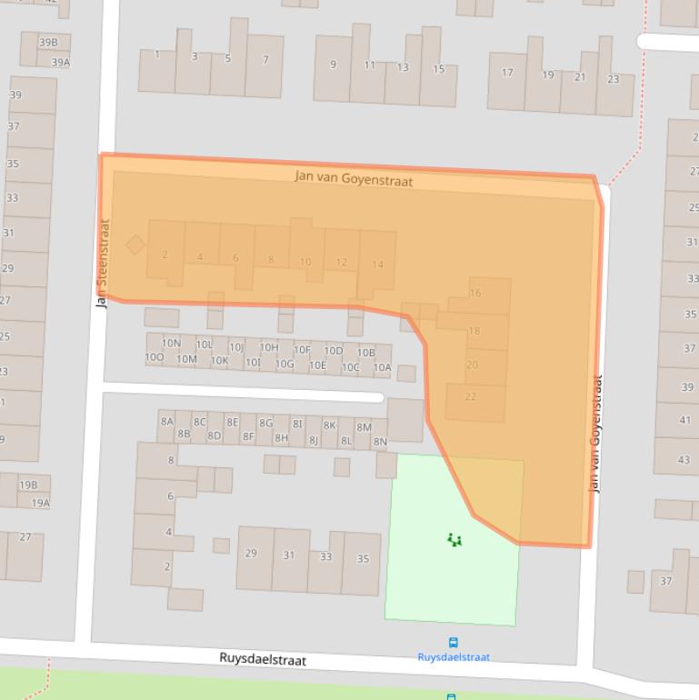 Kaart van postcodegebied 1701KM.