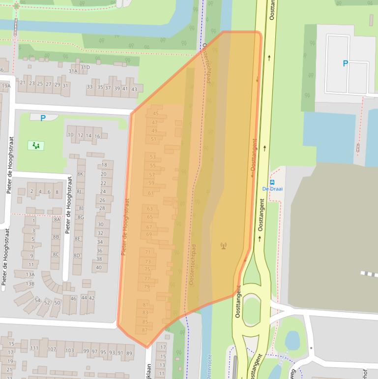 Kaart van postcodegebied 1701LB.