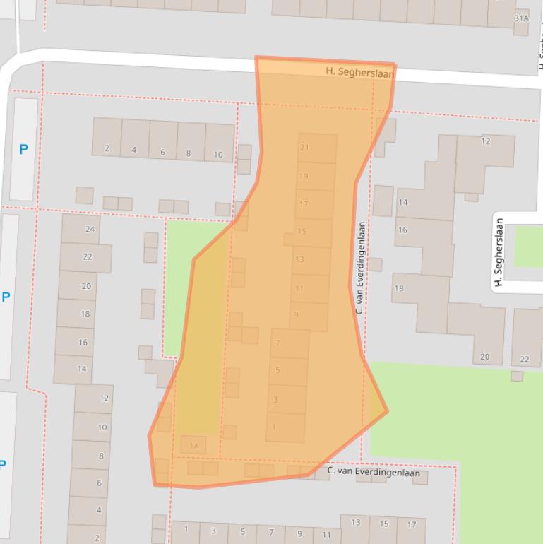 Kaart van postcodegebied 1701ME.