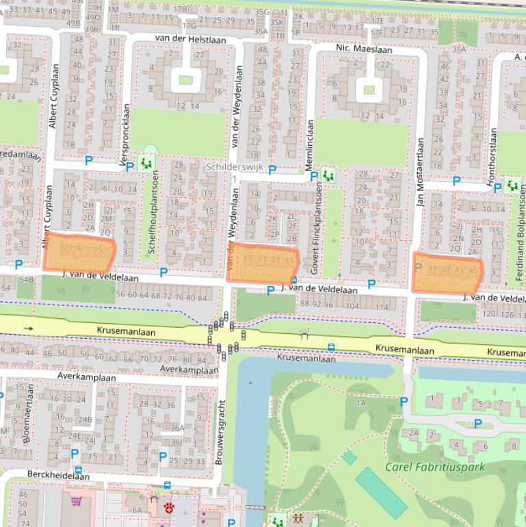 Kaart van postcodegebied 1701NA.