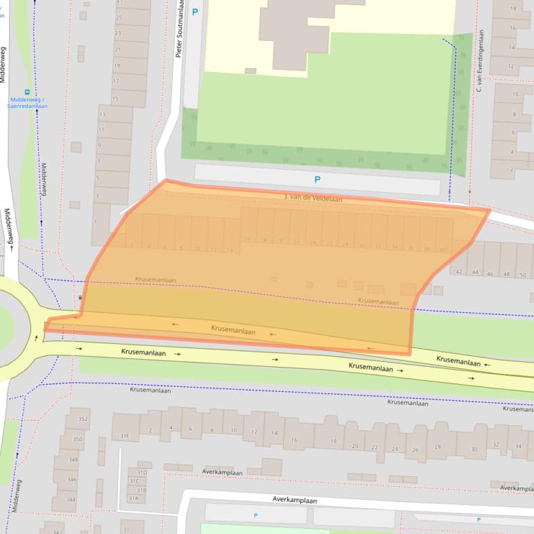 Kaart van postcodegebied 1701NB.