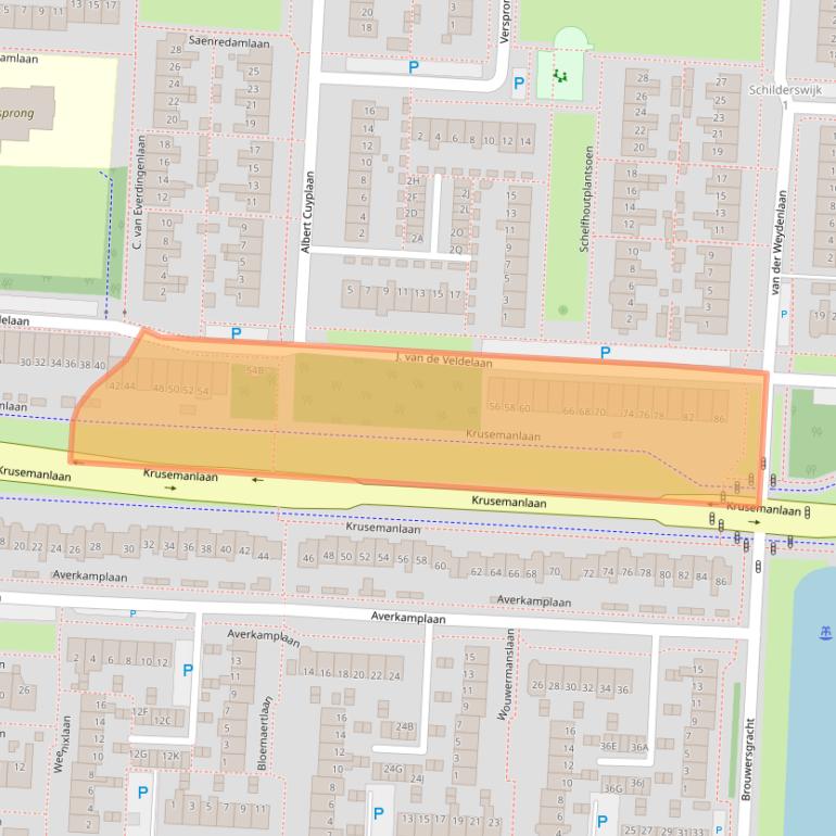 Kaart van postcodegebied 1701NC.