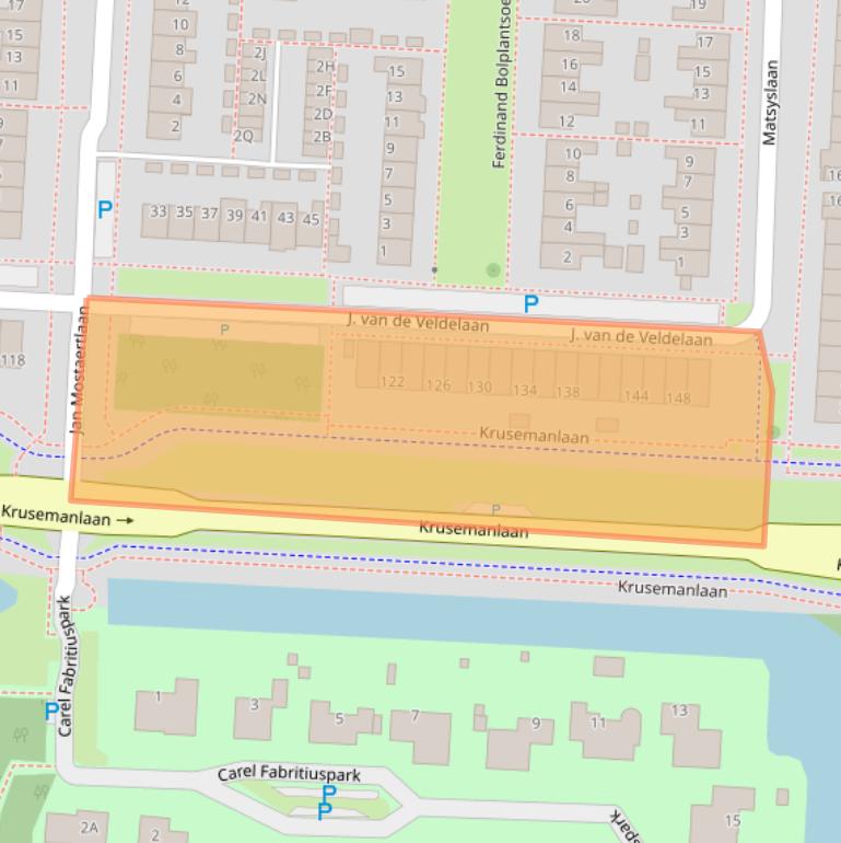 Kaart van postcodegebied 1701NE.