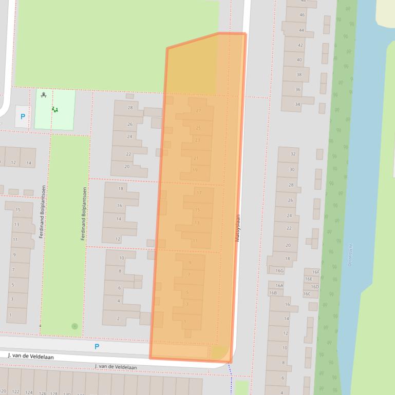Kaart van postcodegebied 1701NK.