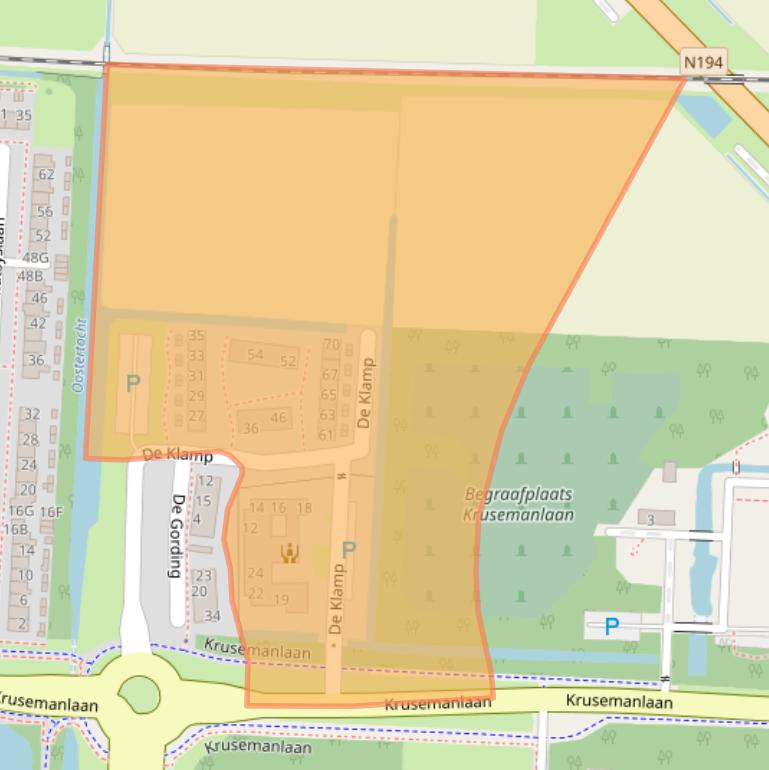 Kaart van postcodegebied 1701NZ.