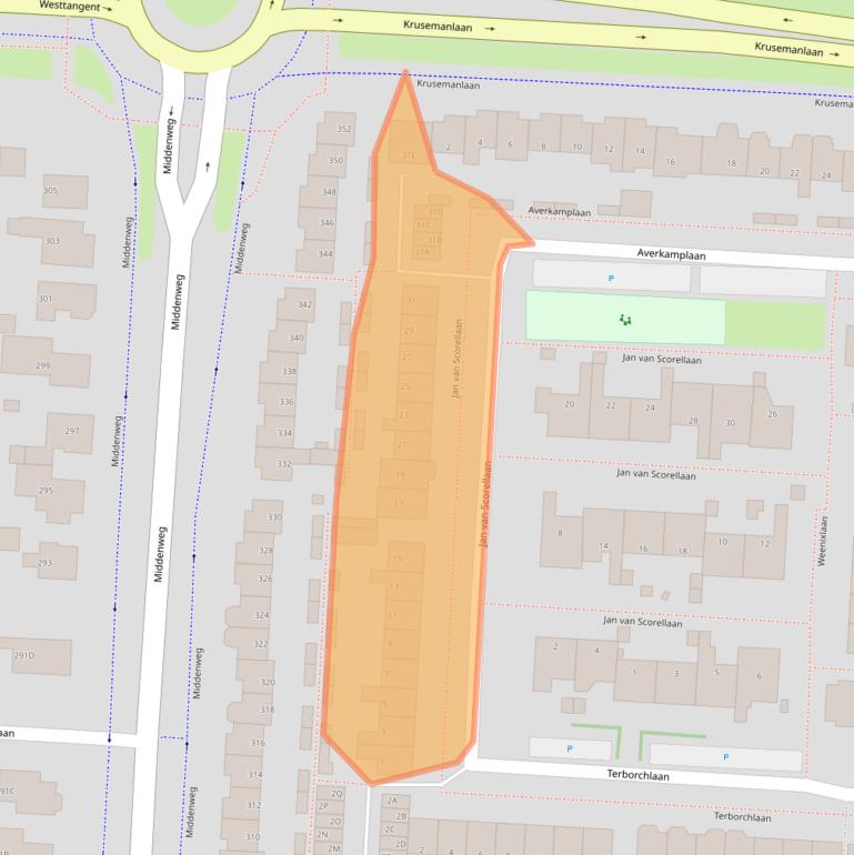 Kaart van postcodegebied 1701VA.