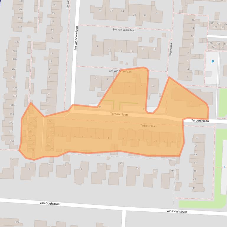 Kaart van postcodegebied 1701VC.