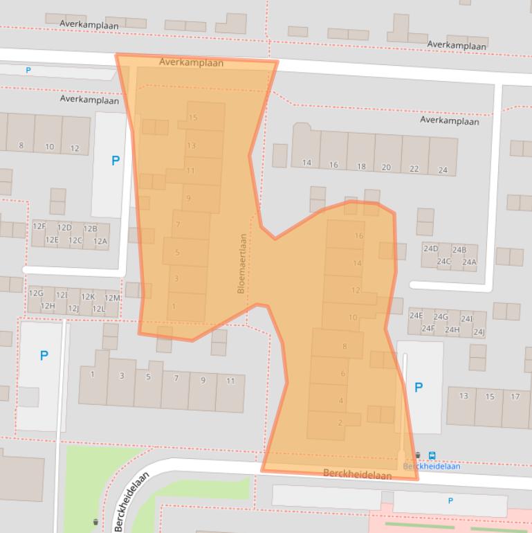 Kaart van postcodegebied 1701VH.