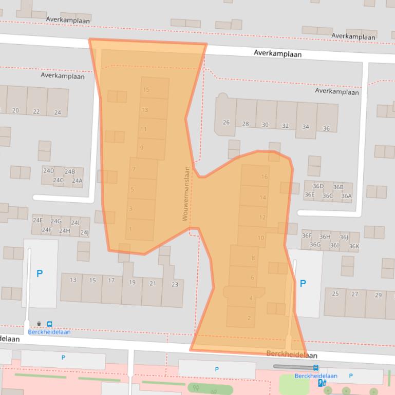 Kaart van postcodegebied 1701VJ.
