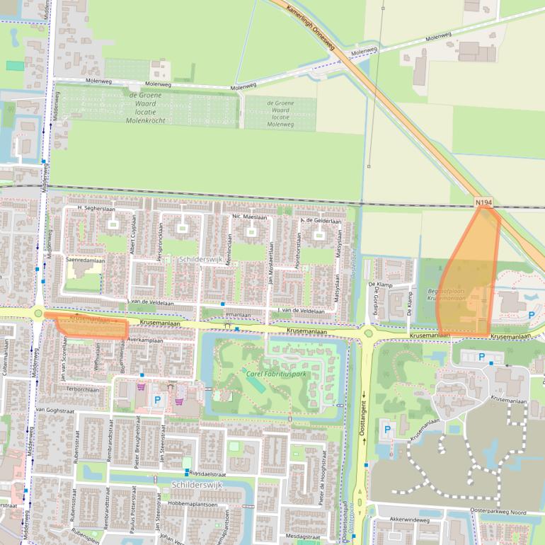 Kaart van postcodegebied 1701VM.