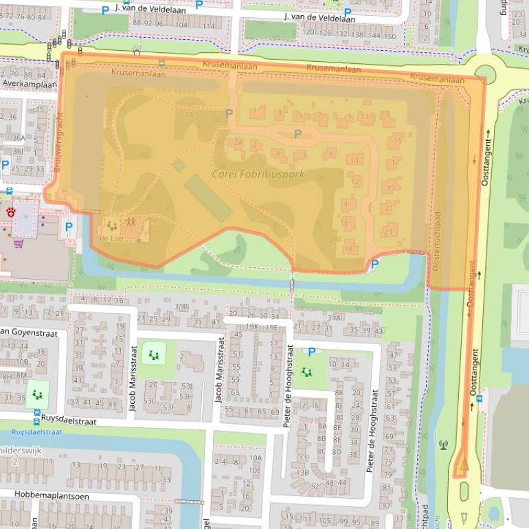 Kaart van postcodegebied 1701VP.