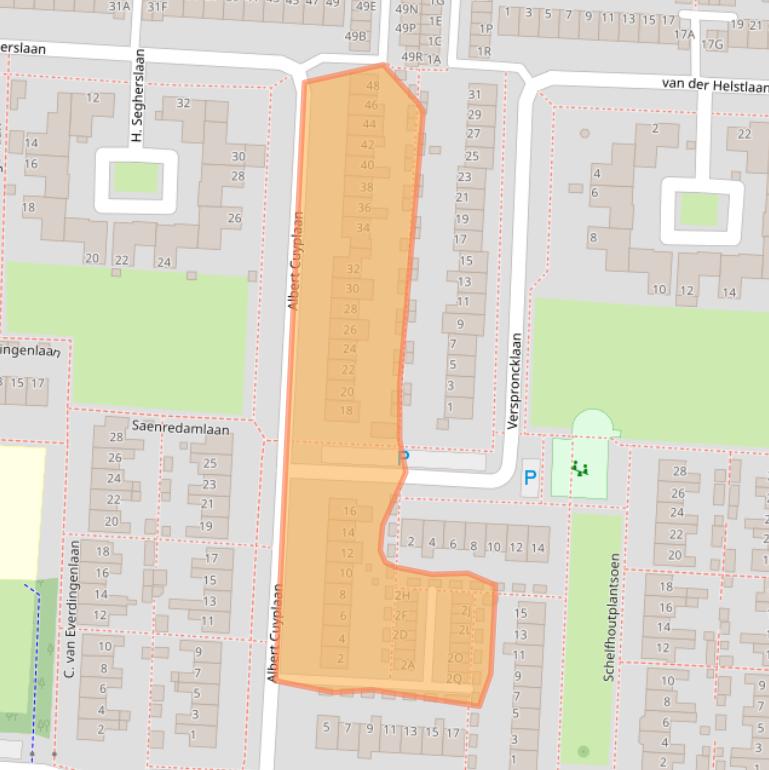 Kaart van postcodegebied 1701XD.