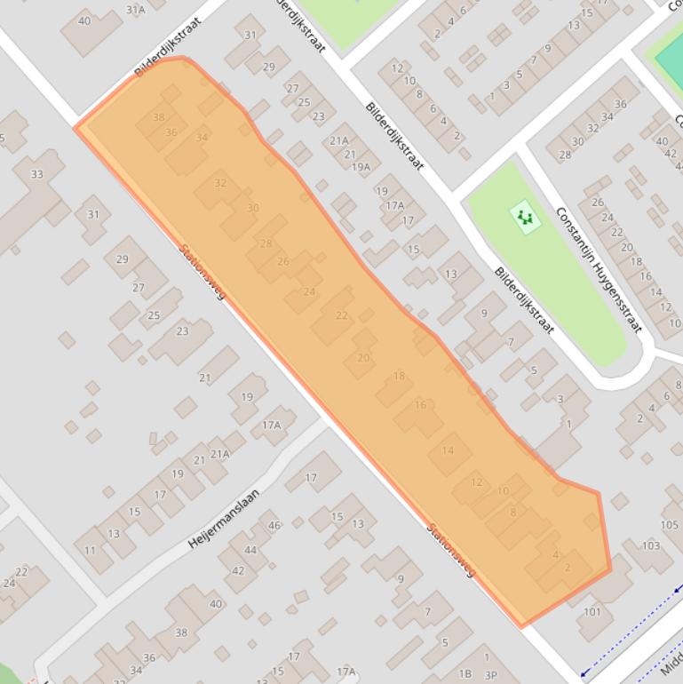 Kaart van postcodegebied 1702AE.