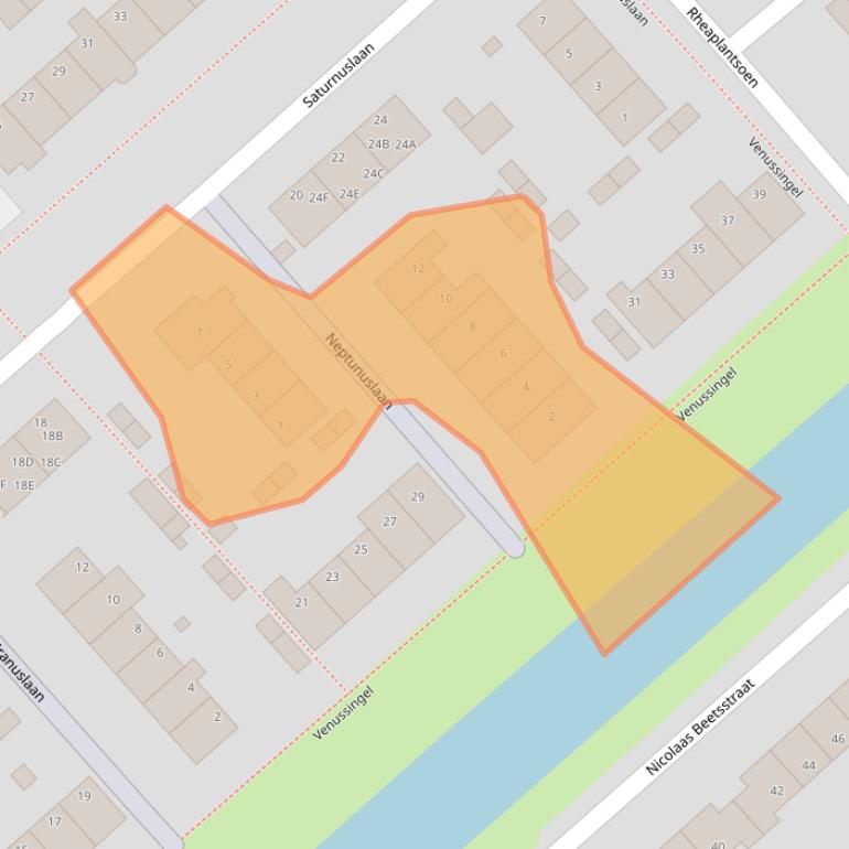Kaart van postcodegebied 1702BN.