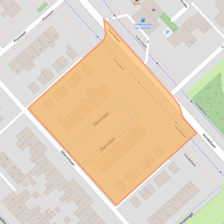 Kaart van postcodegebied 1702BW.