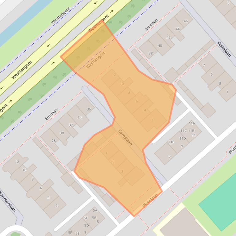 Kaart van postcodegebied 1702CC.