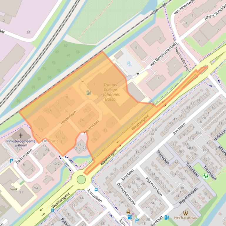 Kaart van postcodegebied 1702CL.