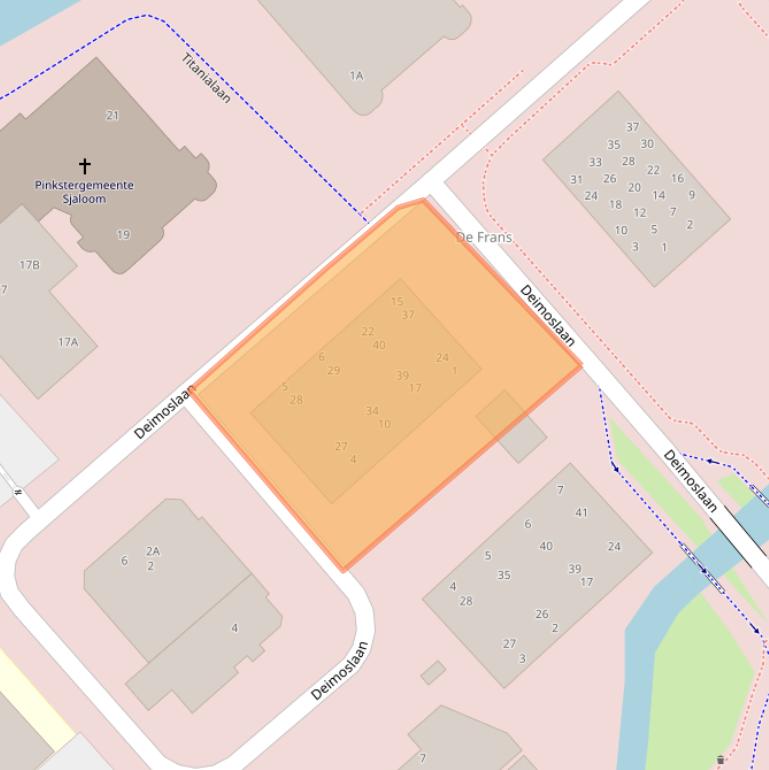 Kaart van postcodegebied 1702CM.