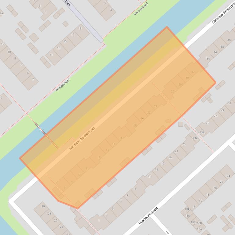 Kaart van postcodegebied 1702ED.