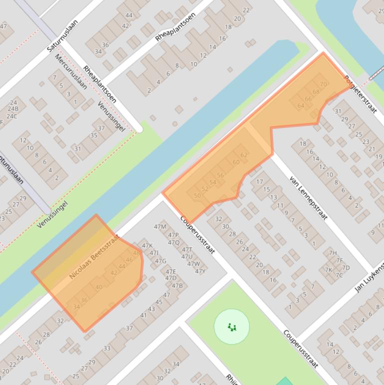 Kaart van postcodegebied 1702EE.