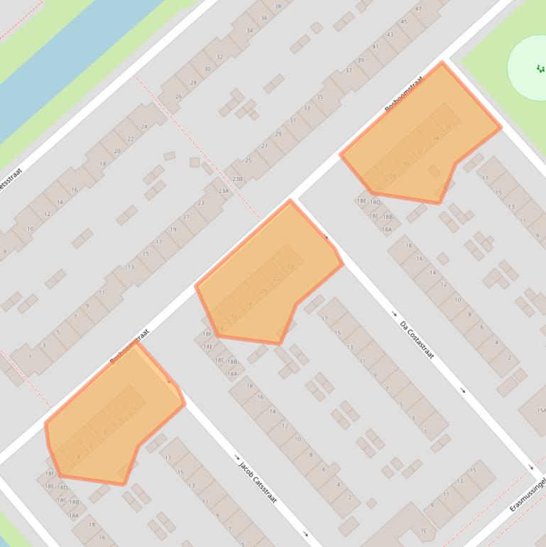 Kaart van postcodegebied 1702EJ.