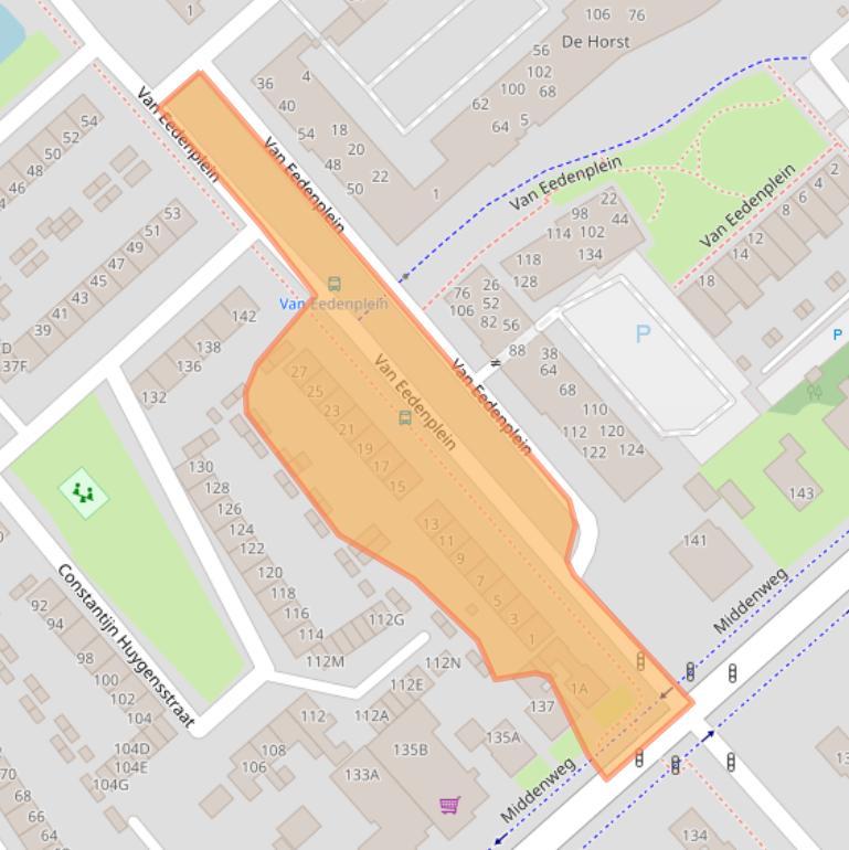 Kaart van postcodegebied 1702ES.