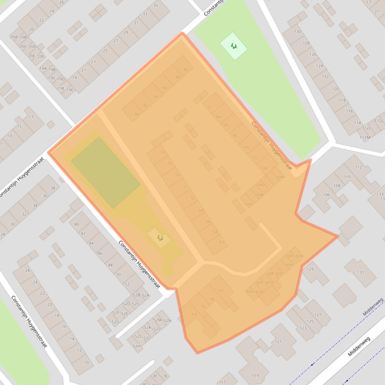 Kaart van postcodegebied 1702EX.