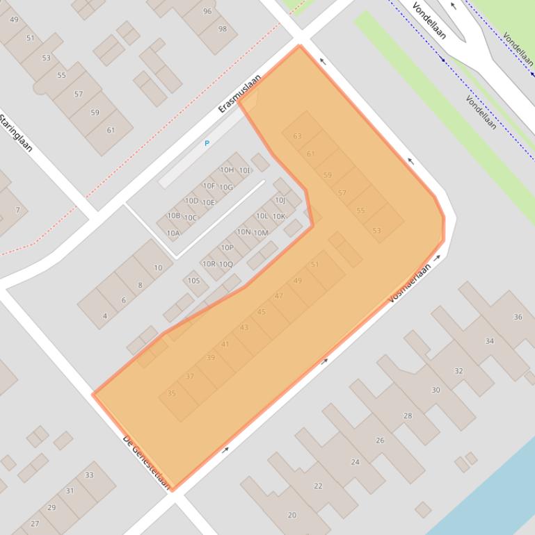 Kaart van postcodegebied 1702GE.