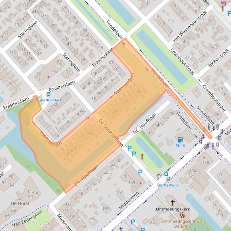 Kaart van postcodegebied 1702GG.