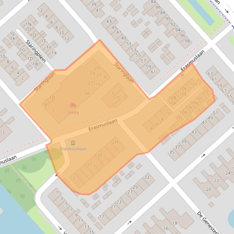 Kaart van postcodegebied 1702GH.