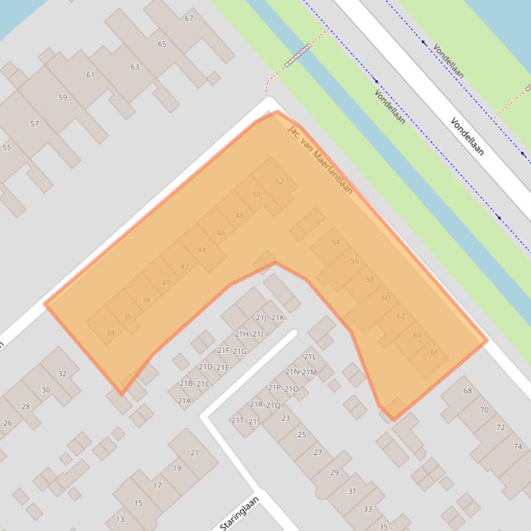 Kaart van postcodegebied 1702GP.