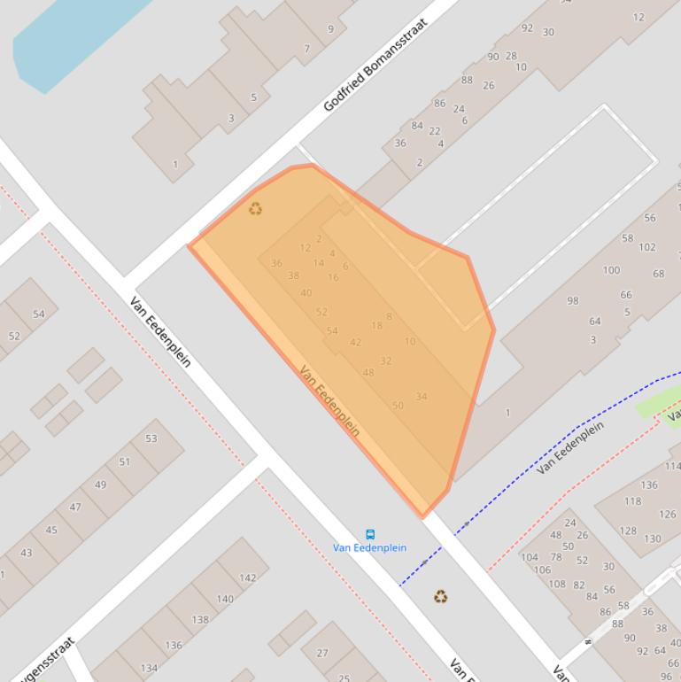 Kaart van postcodegebied 1702GV.