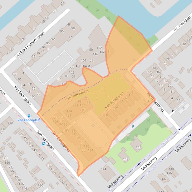 Kaart van postcodegebied 1702GW.