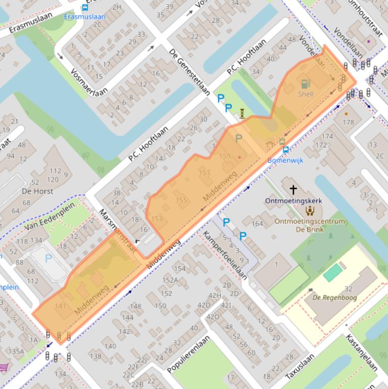 Kaart van postcodegebied 1702HB.