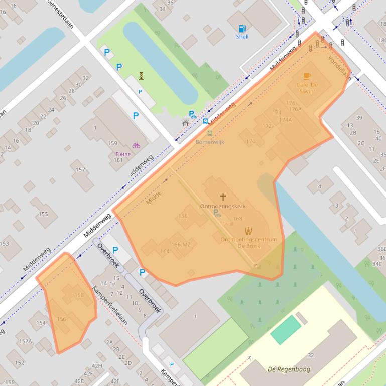 Kaart van postcodegebied 1702HE.