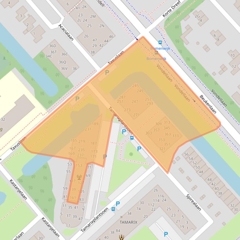 Kaart van postcodegebied 1702JD.