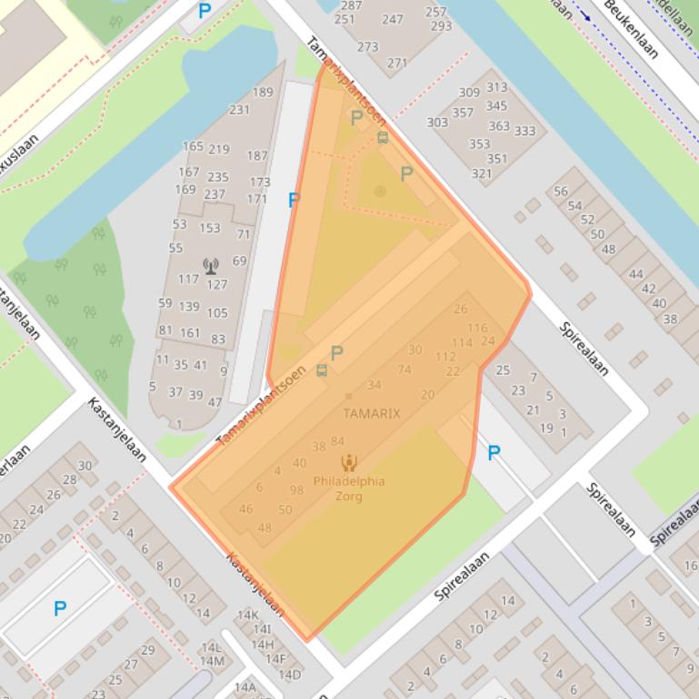 Kaart van postcodegebied 1702JE.