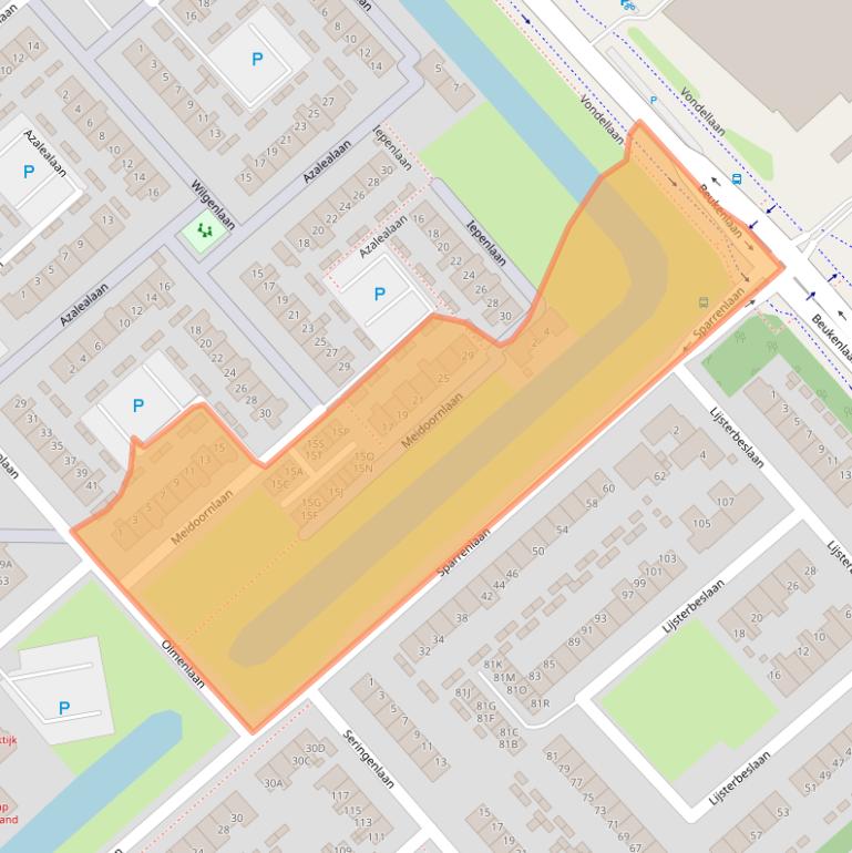 Kaart van postcodegebied 1702JK.
