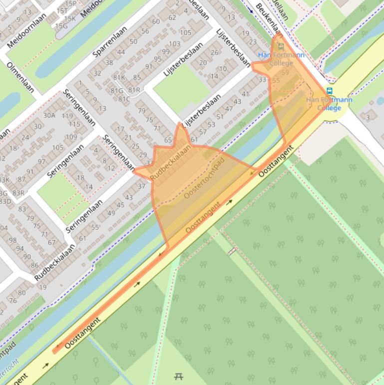 Kaart van postcodegebied 1702LJ.