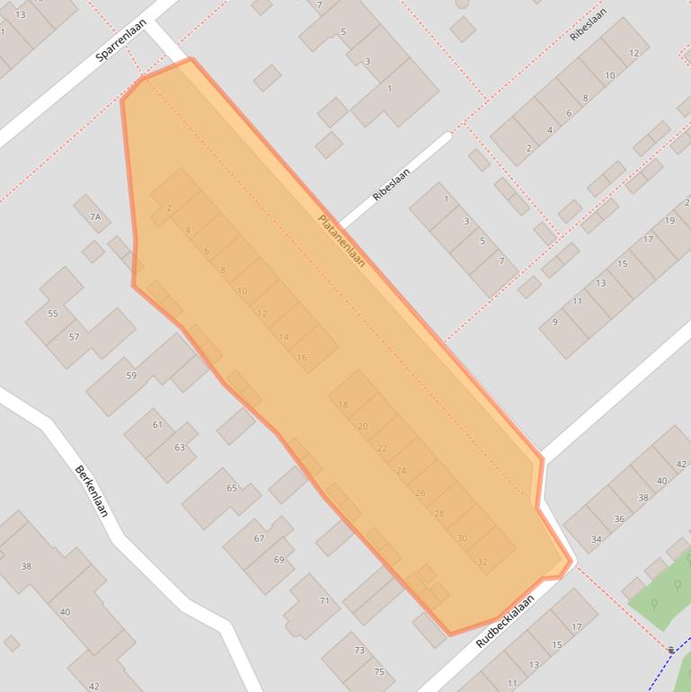 Kaart van postcodegebied 1702LL.