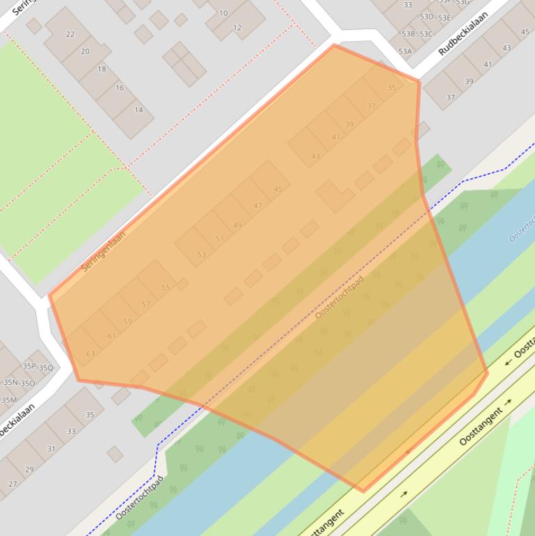 Kaart van postcodegebied 1702LS.