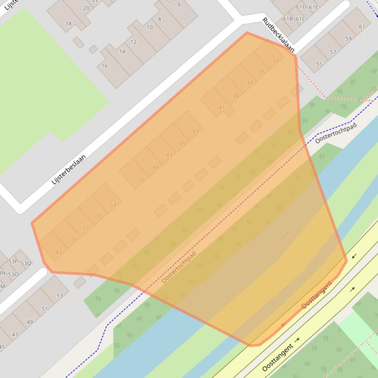 Kaart van postcodegebied 1702LX.