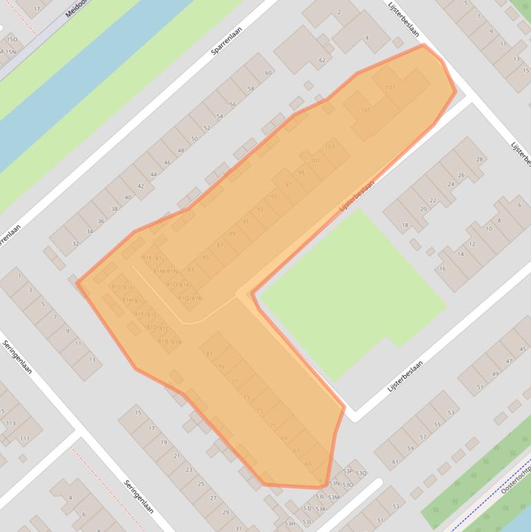 Kaart van postcodegebied 1702LZ.