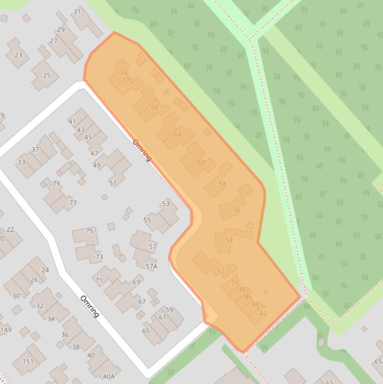 Kaart van postcodegebied 1702ND.