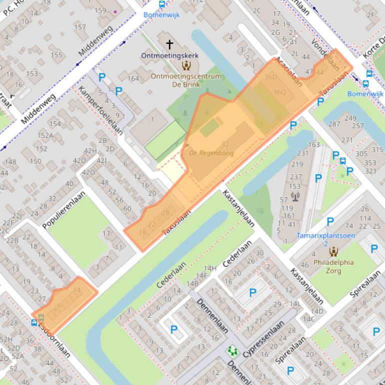 Kaart van postcodegebied 1702SC.