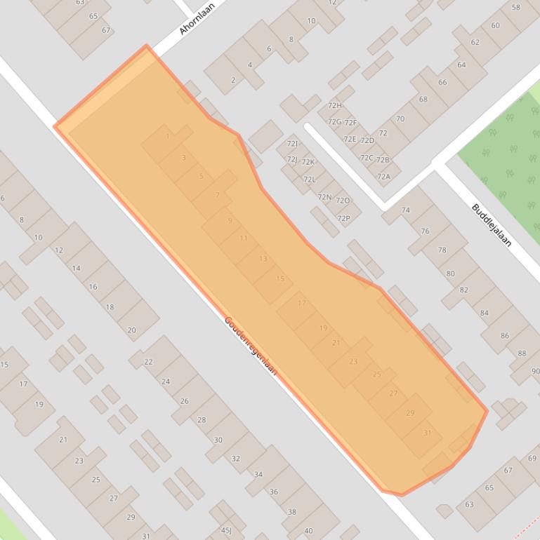 Kaart van postcodegebied 1702TL.