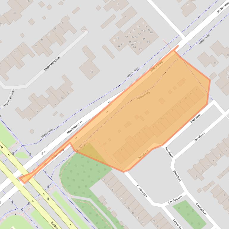 Kaart van postcodegebied 1702VC.