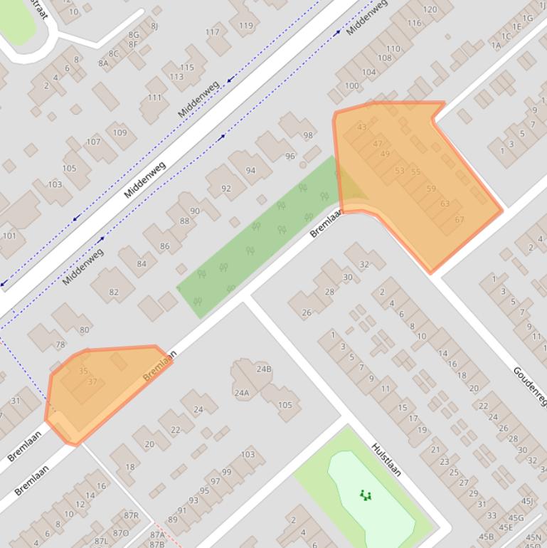 Kaart van postcodegebied 1702VD.