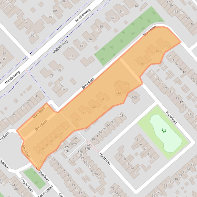 Kaart van postcodegebied 1702VG.